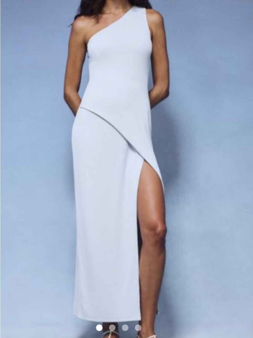 Abercrombie & Fitch One-Shoulder Knit Maxi Dress in Light Blue